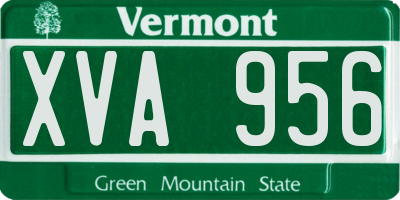 VT license plate XVA956