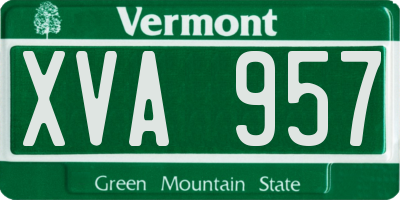 VT license plate XVA957