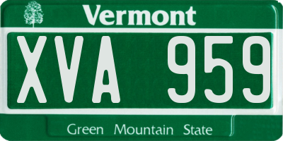 VT license plate XVA959