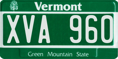 VT license plate XVA960
