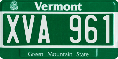 VT license plate XVA961