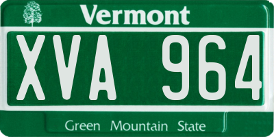 VT license plate XVA964