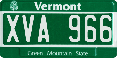VT license plate XVA966