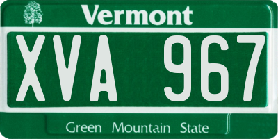 VT license plate XVA967