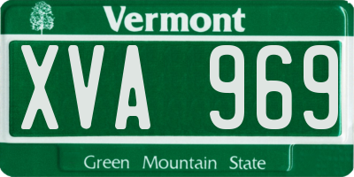 VT license plate XVA969