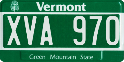 VT license plate XVA970