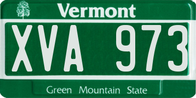 VT license plate XVA973