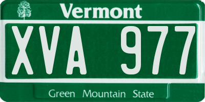VT license plate XVA977