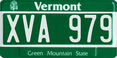 VT license plate XVA979