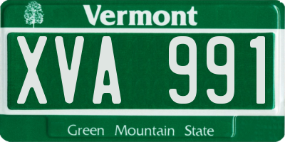 VT license plate XVA991