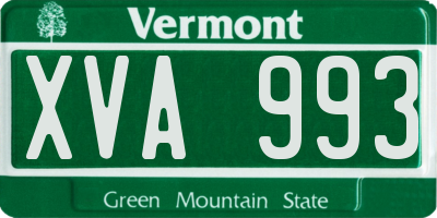 VT license plate XVA993