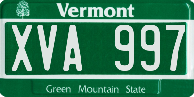 VT license plate XVA997