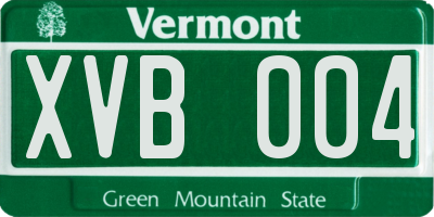 VT license plate XVB004