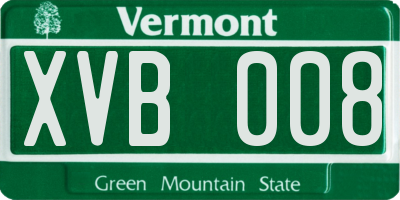 VT license plate XVB008