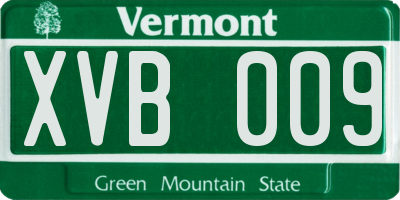 VT license plate XVB009