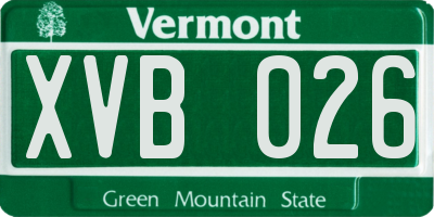VT license plate XVB026