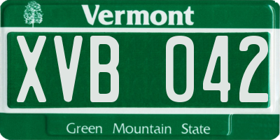 VT license plate XVB042