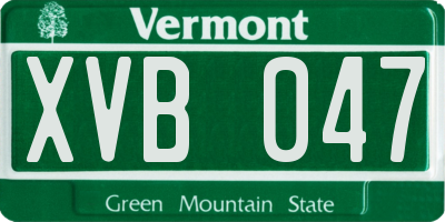 VT license plate XVB047