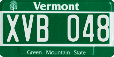 VT license plate XVB048
