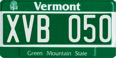 VT license plate XVB050
