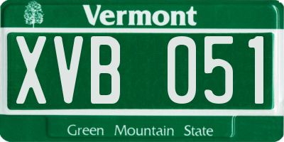 VT license plate XVB051