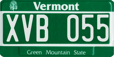 VT license plate XVB055