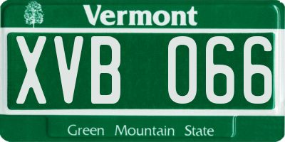 VT license plate XVB066