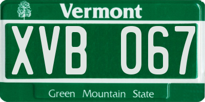 VT license plate XVB067