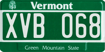 VT license plate XVB068