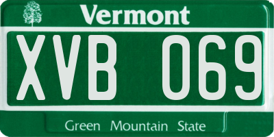 VT license plate XVB069