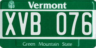 VT license plate XVB076