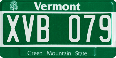 VT license plate XVB079