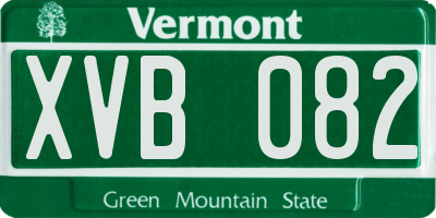 VT license plate XVB082