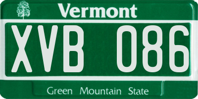 VT license plate XVB086