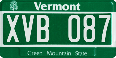 VT license plate XVB087