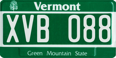 VT license plate XVB088