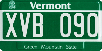 VT license plate XVB090