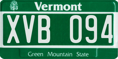 VT license plate XVB094