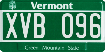 VT license plate XVB096