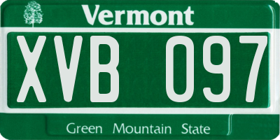 VT license plate XVB097