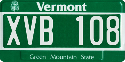 VT license plate XVB108