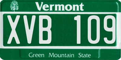 VT license plate XVB109