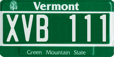 VT license plate XVB111