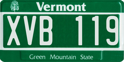 VT license plate XVB119