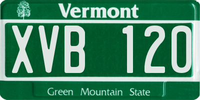 VT license plate XVB120