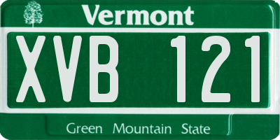 VT license plate XVB121