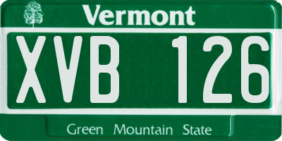 VT license plate XVB126