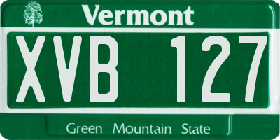 VT license plate XVB127