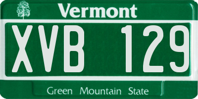 VT license plate XVB129