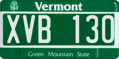 VT license plate XVB130
